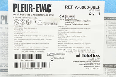 Teleflex A-6000-08LF Pleur-Evac Adult Pediatric Chest Drainage Unit (x)